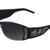 Sunglasses Takumi | Takumi T9757 Sunglasses 90 Black W/Crystal/Gold/Ruby Swarovski Crystals