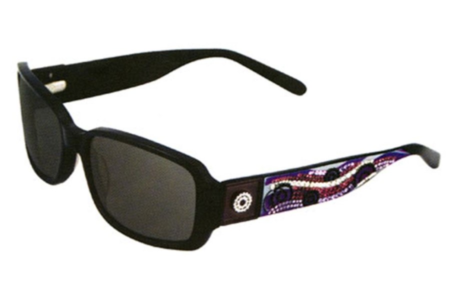 Sunglasses Takumi | Takumi T9759 Sunglasses Black W/Crystal/Violet/Lilac And Black Swarovski Crystals