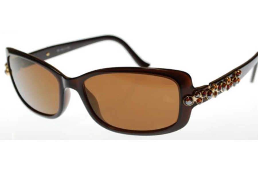 Sunglasses Swarovski | Swarovski S628 Sunglasses 6051 Savannah Brown/23 Karat Gold Plated