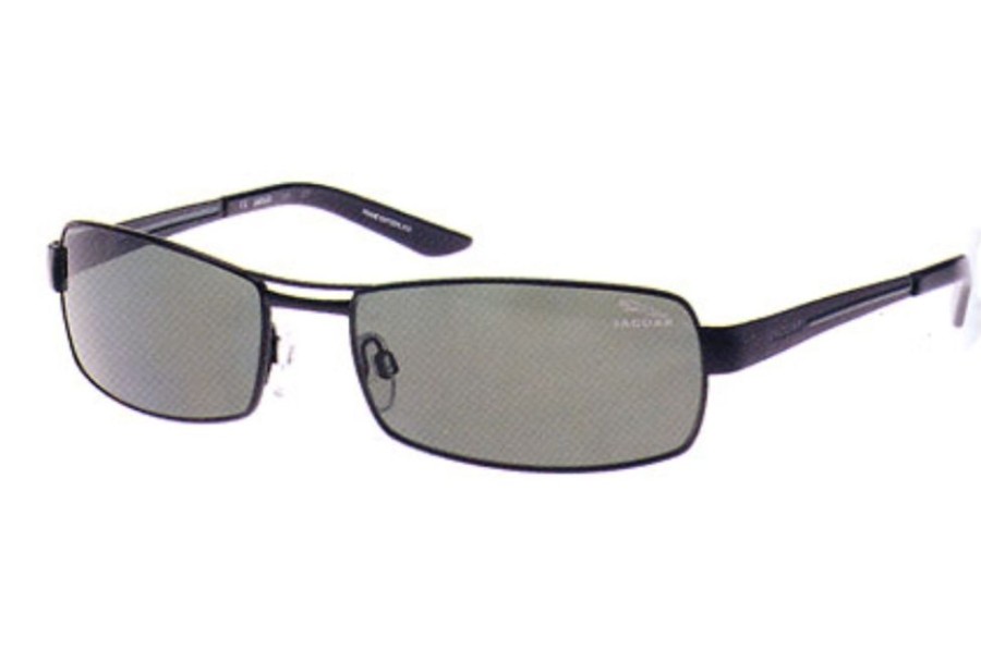 Sunglasses Jaguar | Jaguar Jaguar 39701 Sunglasses (610) Black W/Green Polarized Lenses