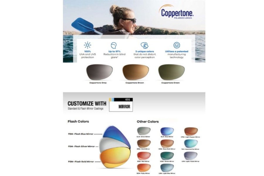 Lenses Hoya | Hoya Hoyalux Array 2 - Coppertone® Polarized - Cr-39 Plastic - Progressive Lenses