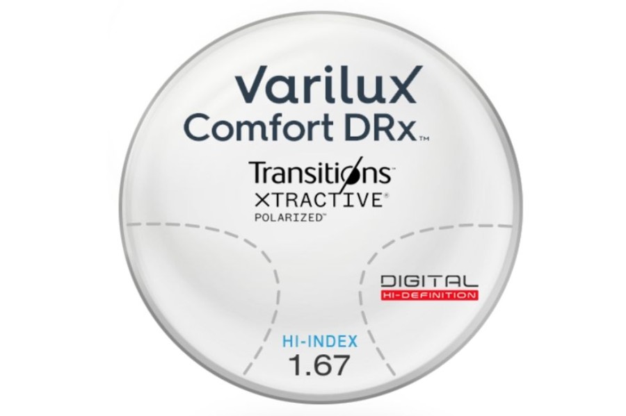 Lenses Varilux | Varilux Varilux Comfort® Drx - Transitions Xtractive® Polarized - Hi-Index 1.67 - Progressive Lenses Gray