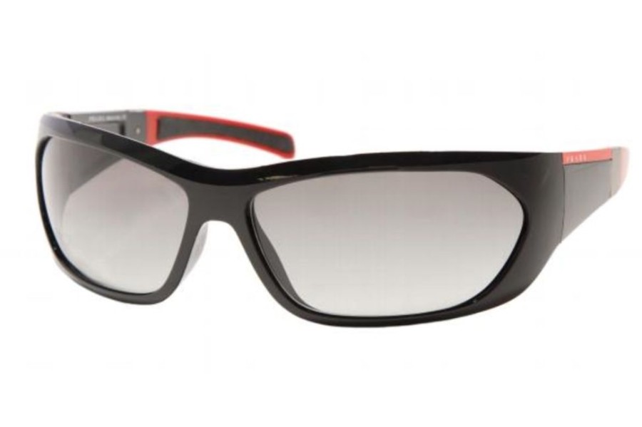 Sunglasses Prada Sport | Prada Sport Ps 04Hs Sunglasses 7Ov3M1 Gloss Black W/Grey Gradient Lenses