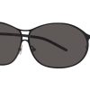 Sunglasses Vera Wang | Vera Wang Runway 4 Sunglasses Black Satin W/Grey Lenses - (/Gry)