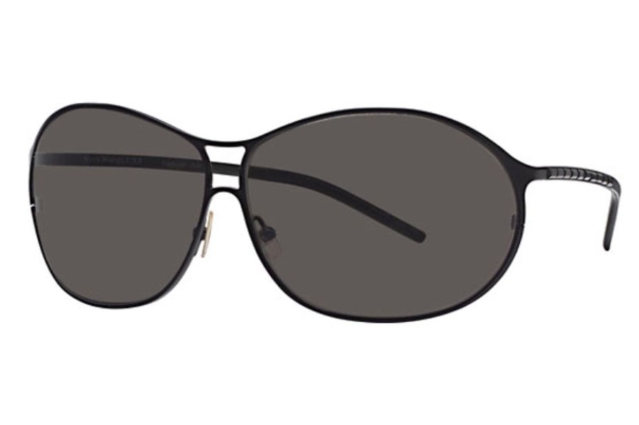 Sunglasses Vera Wang | Vera Wang Runway 4 Sunglasses Black Satin W/Grey Lenses - (/Gry)