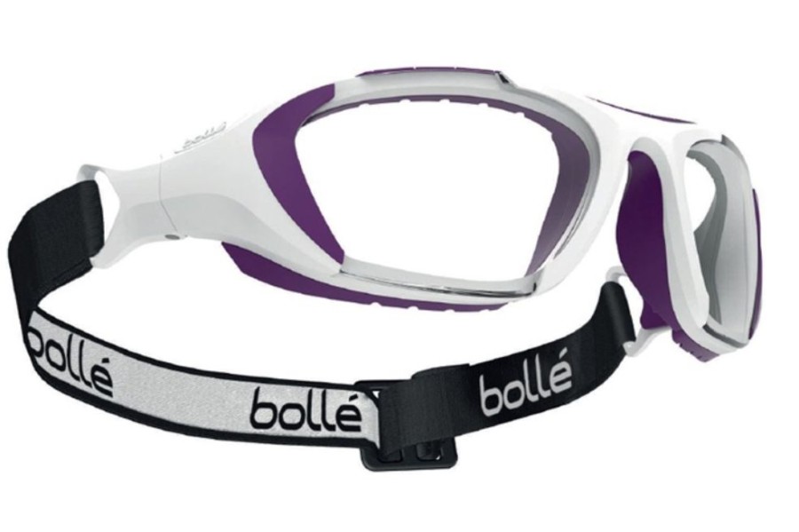 Goggles Bolle | Bolle Baller Strap Goggles 12397 White Purple Strap/Clear Pc Platinum