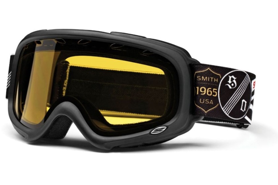 Goggles Smith Optics | Smith Optics Snow Gambler Goggles Black One Percenter W/ Yellow Dual Airflow Afc Lens