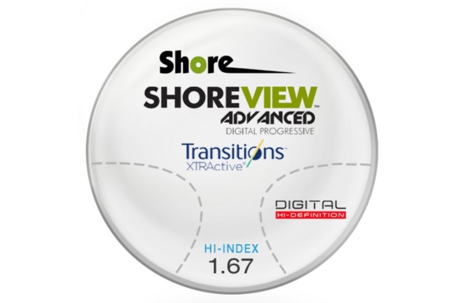 Lenses Shore Lens | Shore Lens Shoreview Digital Advanced - Transitions Xtractive® - Hi-Index 1.67 - Progressive Lenses Grey