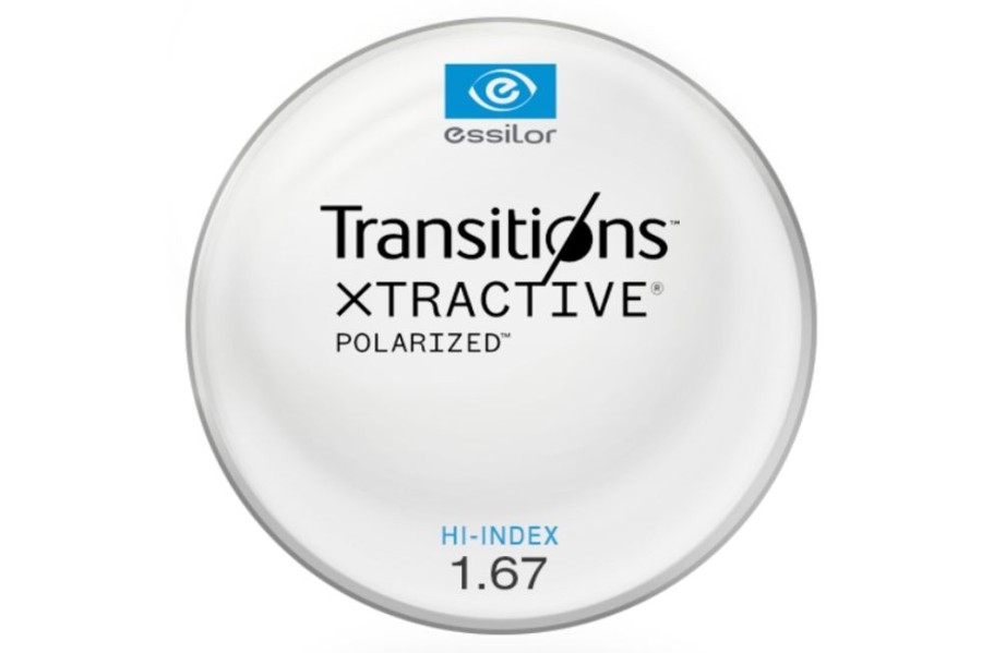 Lenses Essilor | Essilor Transitions® Xtractive® Polarized - Hi-Index 1.67 Lenses Gray