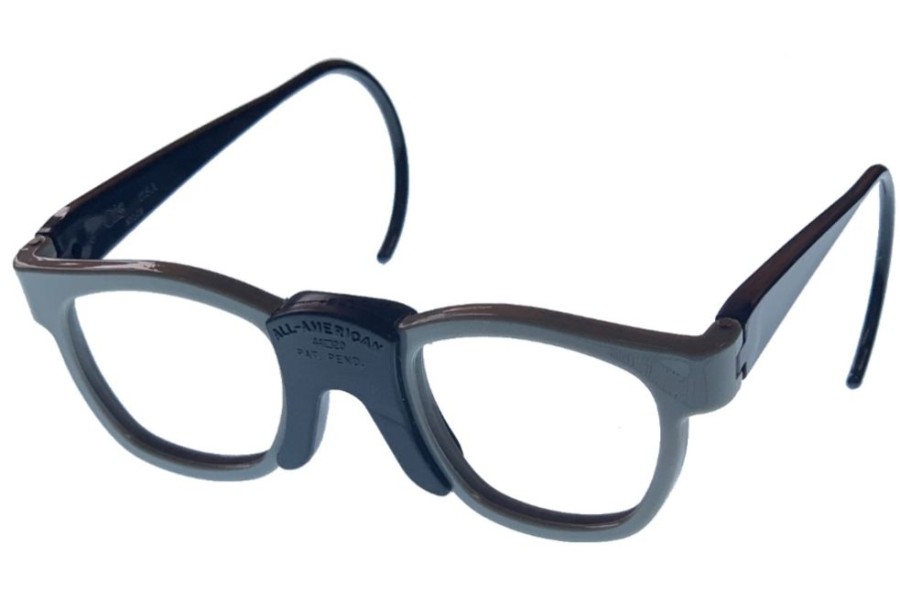 Goggles 1 | Criss Optical All-American Athletic Goggles Grey Front - Black Bridge - Black Temples