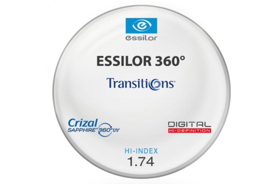 Lenses Essilor | Essilor Essilor 360 Transitions® Signature 8 - Hi-Index 1.74 Lenses Gray