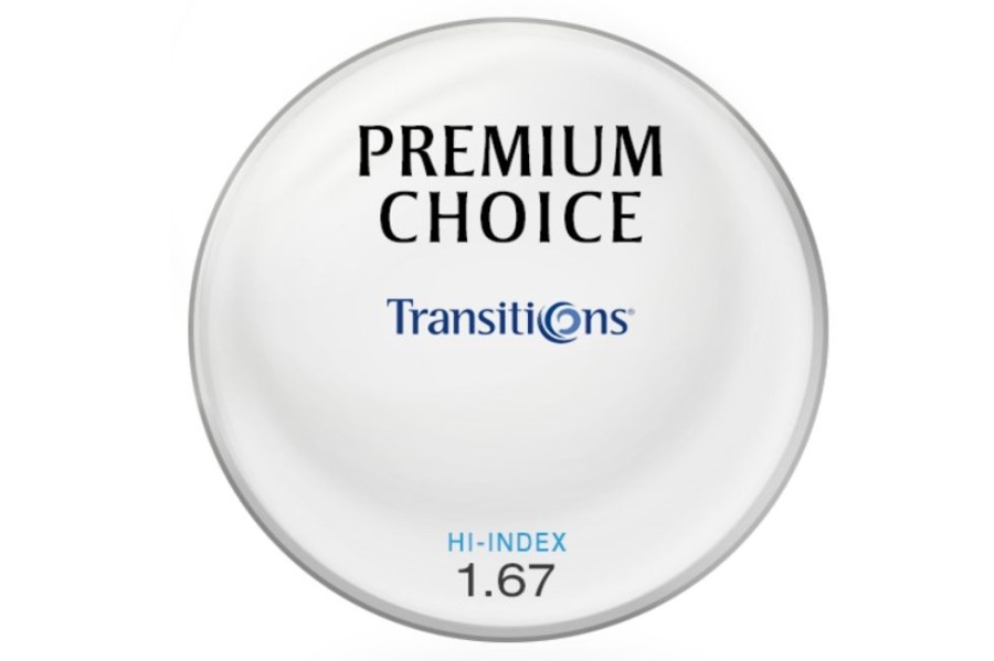 Lenses Premium Choice | Premium Choice Transitions® Signature 8 - Hi-Index 1.67 [Grey] + Premium Anti-Glare Lenses Gray