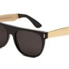 Sunglasses Super | Super Flat Top Ihju Nim Francis Black/Gold Large Sunglasses Ihju-Nim Francis Black/Gold