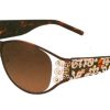 Sunglasses Takumi | Takumi T9761 Sunglasses 10 Bronze W/Tortoise And Gold Swarovski Crystals